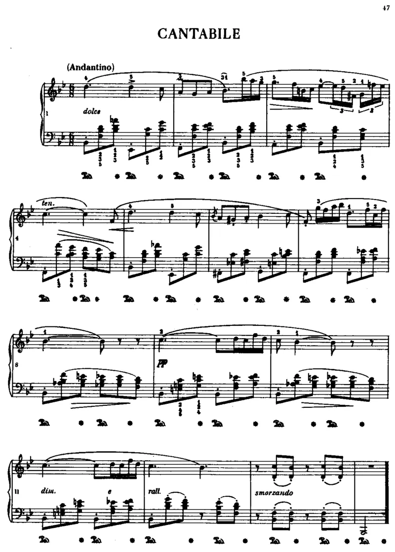 Cantabile_一万首著名钢琴曲谱哈农贝多芬合集视频教学电子版高清无水印可打印_1古典钢琴知名音乐家谱_肖邦钢琴谱全集_其他