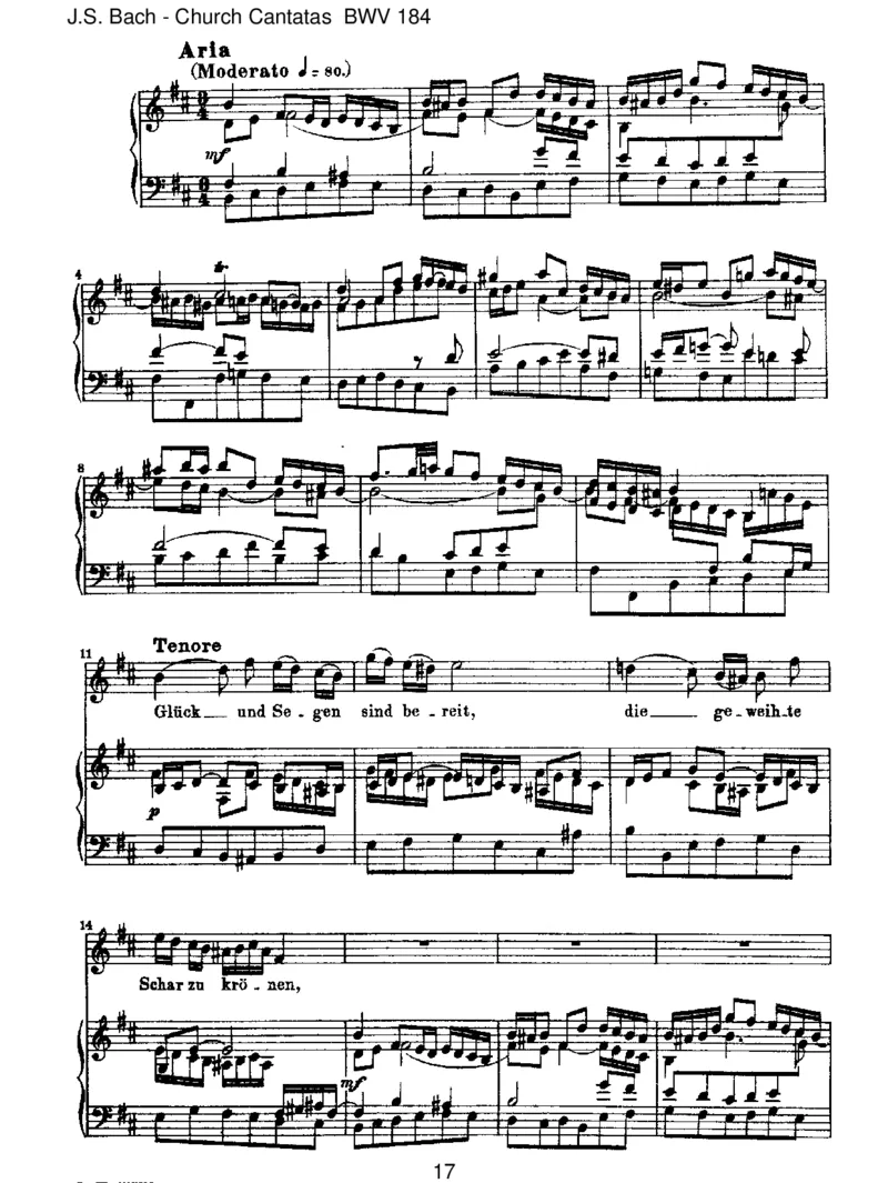 BWV184Erw&uuml;nschtesFreudenlicht_一万首著名钢琴曲谱哈农贝多芬合集视频教学电子版高清无水印可打印_1古典钢琴知名音乐家谱_巴赫钢琴谱全集_J.S巴赫作品全集_JohannSebastianBach(1685-1750)巴赫