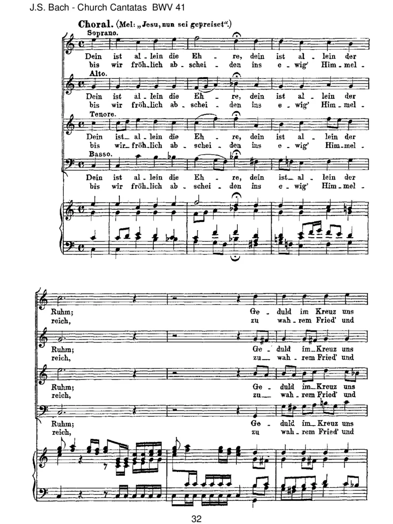 BWV41Jesu,nunseigepreiset_一万首著名钢琴曲谱哈农贝多芬合集视频教学电子版高清无水印可打印_1古典钢琴知名音乐家谱_巴赫钢琴谱全集_J.S巴赫作品全集_JohannSebastianBach(1685-1750)巴赫