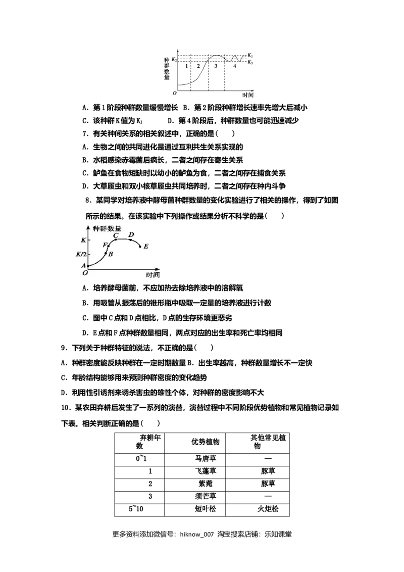 高二下学期第一阶段考试生物试卷_E015高中全科试卷_生物试题_选修1_5.月考测试