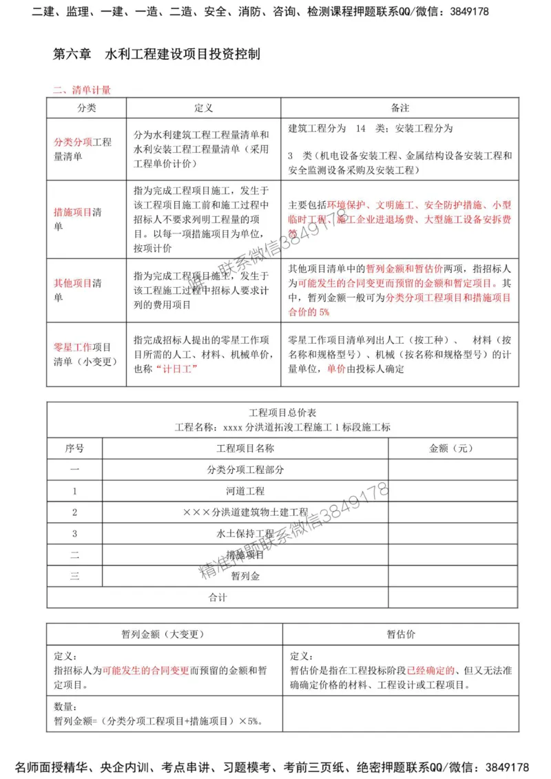 33-第六章-水利工程建设项目投资控制（三）_监理工程师_2025监理工程师_2025年监理工程师SVIP_2025年监理水利案例SVIP_02-基础精讲✿高端面授✿深度强化_讲义