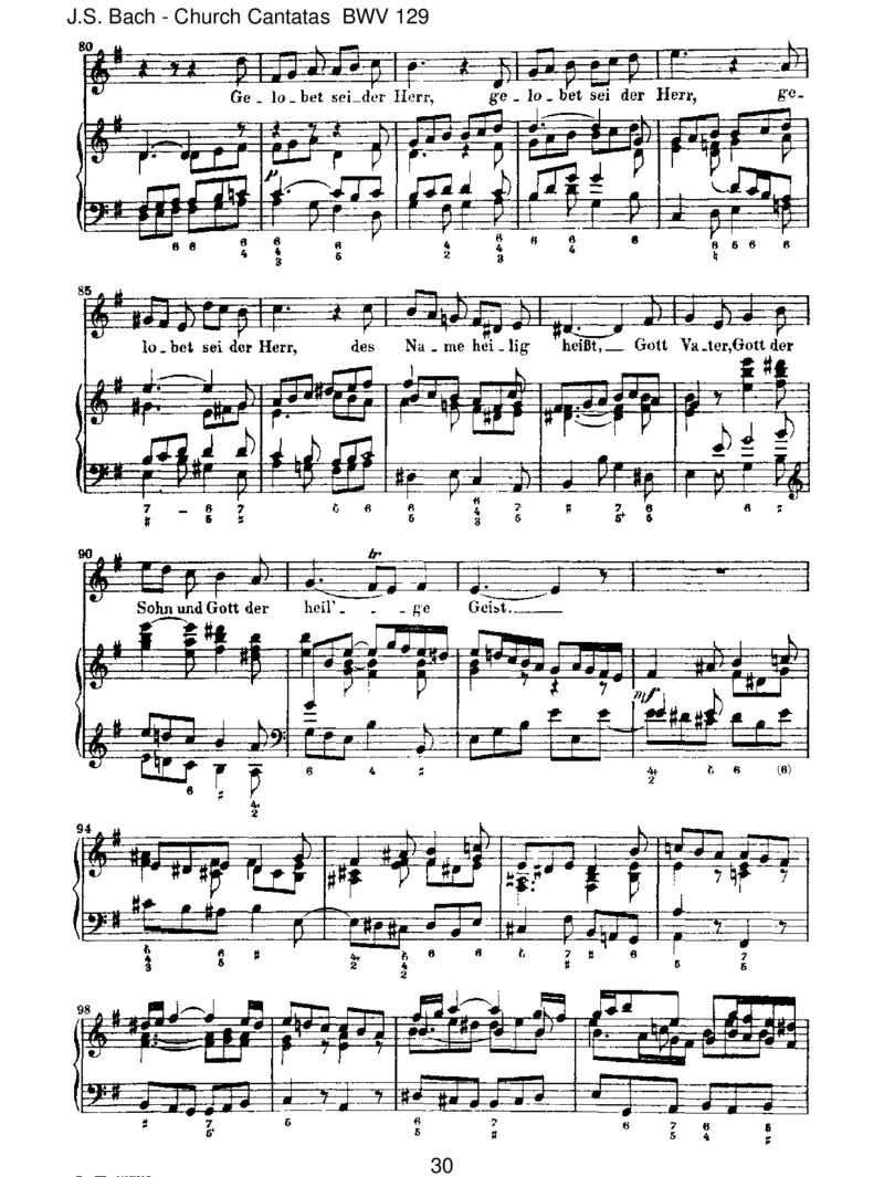 BWV129GelobetseiderHerr,meinGott_一万首著名钢琴曲谱哈农贝多芬合集视频教学电子版高清无水印可打印_1古典钢琴知名音乐家谱_巴赫钢琴谱全集_J.S巴赫作品全集