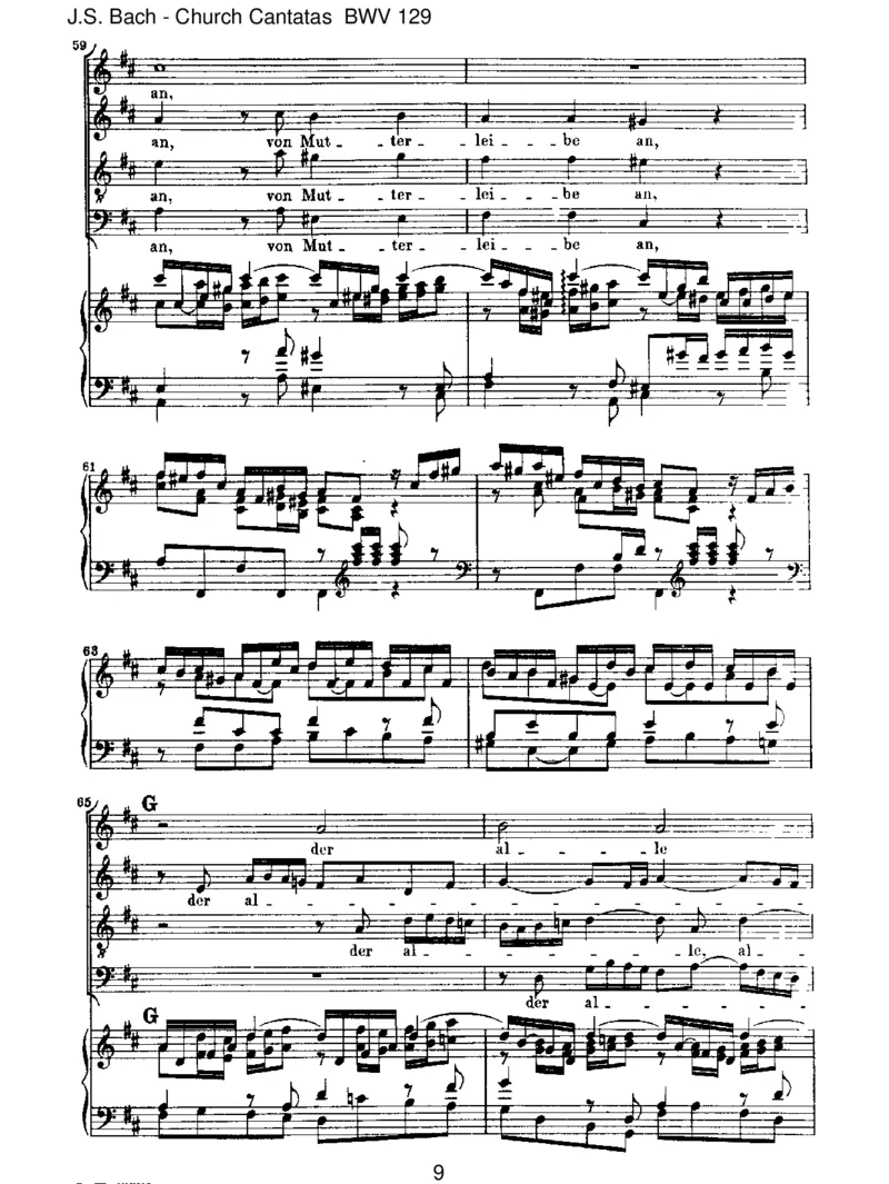 BWV129GelobetseiderHerr,meinGott_一万首著名钢琴曲谱哈农贝多芬合集视频教学电子版高清无水印可打印_1古典钢琴知名音乐家谱_巴赫钢琴谱全集_J.S巴赫作品全集