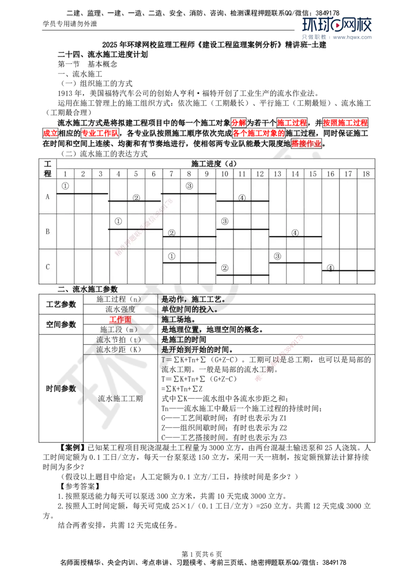 28.基本知识点二十四流水施工进度计划至知识点二十九实际进度与计划进度比较方法_监理工程师_2025监理工程师_2025年监理工程师SVIP_2025年监理土建案例SVIP