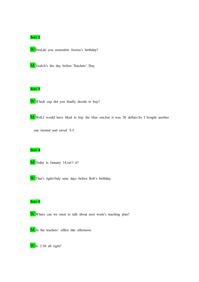 备考2024新高考英语听力(答案+文本)16_2024年5月_01按日期_1号_2024高考英语听力专题（80套模拟训练+历年真题）(附音频）_高考英语听力高分80套模拟训练_538