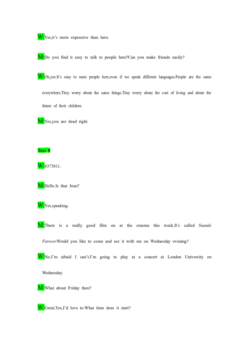 备考2024新高考英语听力(答案+文本)16_2024年5月_01按日期_1号_2024高考英语听力专题（80套模拟训练+历年真题）(附音频）_高考英语听力高分80套模拟训练_538