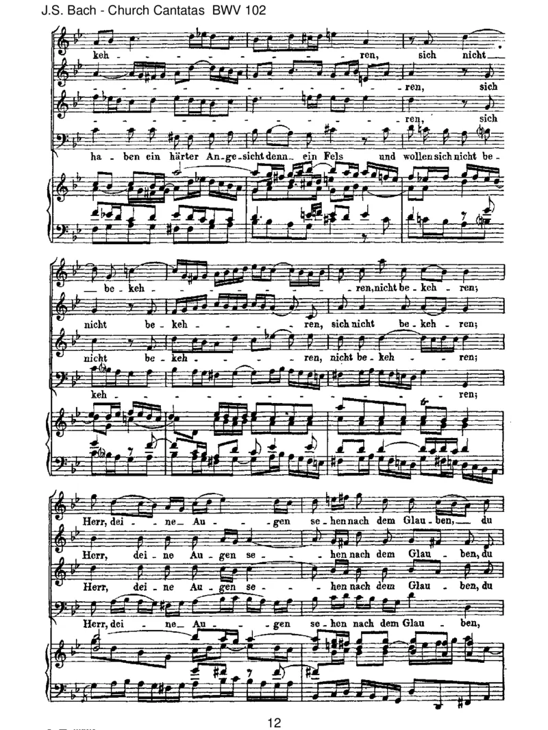 BWV102Herr,deineAugensehennachdemGlauben_一万首著名钢琴曲谱哈农贝多芬合集视频教学电子版高清无水印可打印_1古典钢琴知名音乐家谱_巴赫钢琴谱全集_J.S巴赫作品全集