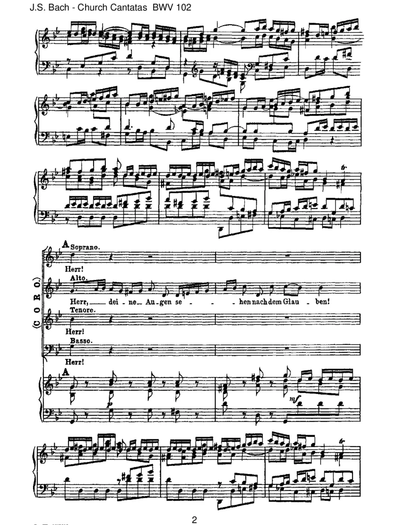 BWV102Herr,deineAugensehennachdemGlauben_一万首著名钢琴曲谱哈农贝多芬合集视频教学电子版高清无水印可打印_1古典钢琴知名音乐家谱_巴赫钢琴谱全集_J.S巴赫作品全集