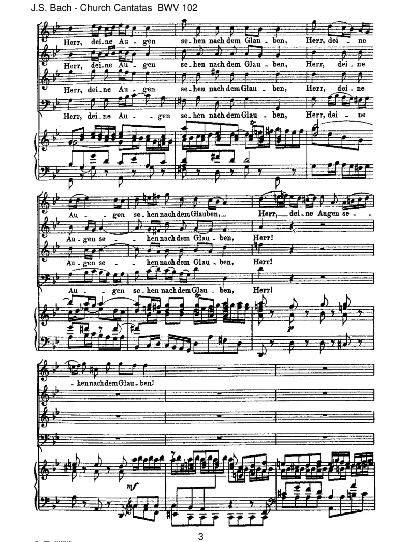 BWV102Herr,deineAugensehennachdemGlauben_一万首著名钢琴曲谱哈农贝多芬合集视频教学电子版高清无水印可打印_1古典钢琴知名音乐家谱_巴赫钢琴谱全集_J.S巴赫作品全集
