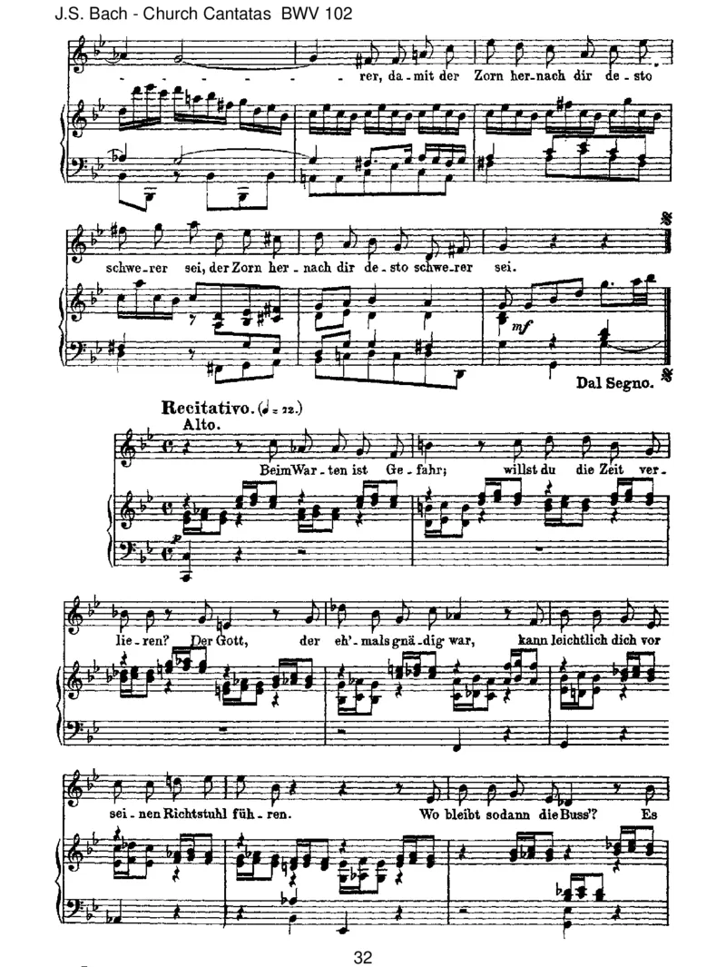 BWV102Herr,deineAugensehennachdemGlauben_一万首著名钢琴曲谱哈农贝多芬合集视频教学电子版高清无水印可打印_1古典钢琴知名音乐家谱_巴赫钢琴谱全集_J.S巴赫作品全集