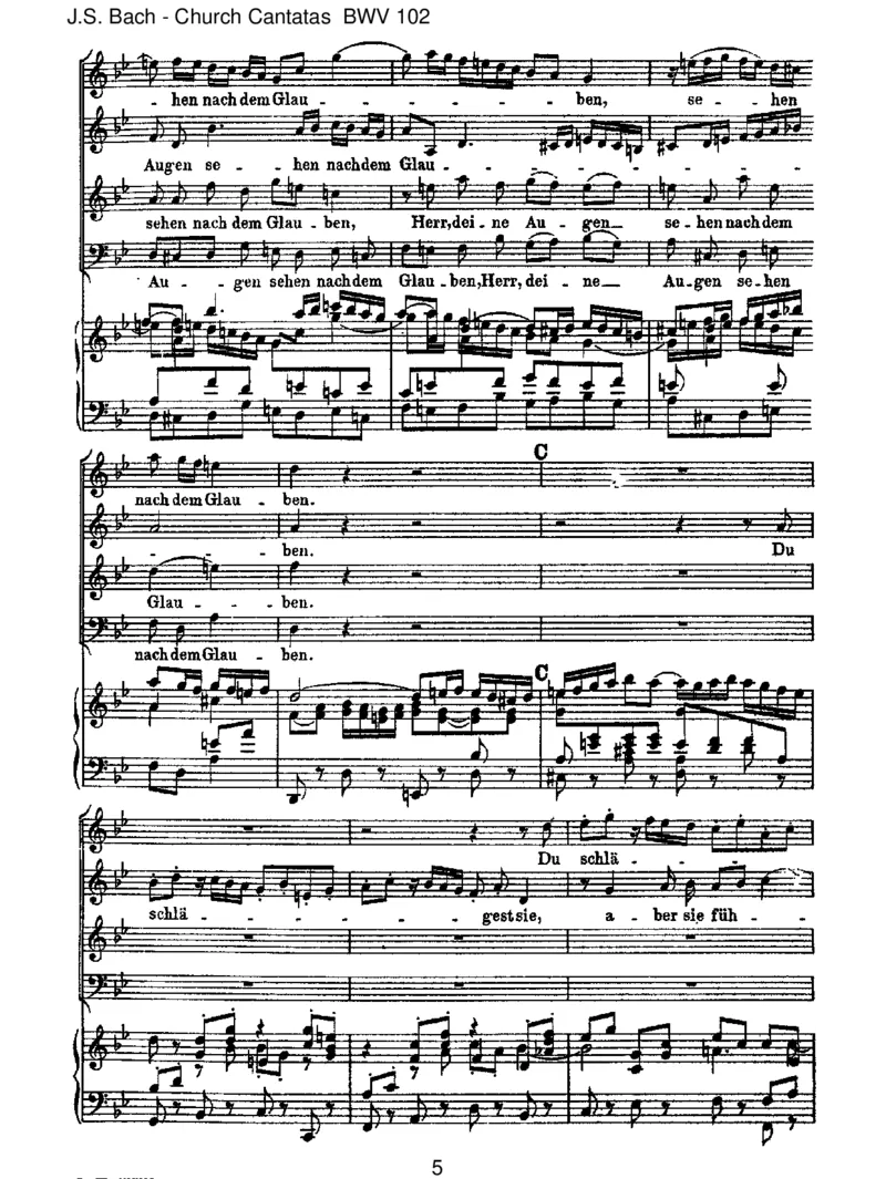 BWV102Herr,deineAugensehennachdemGlauben_一万首著名钢琴曲谱哈农贝多芬合集视频教学电子版高清无水印可打印_1古典钢琴知名音乐家谱_巴赫钢琴谱全集_J.S巴赫作品全集