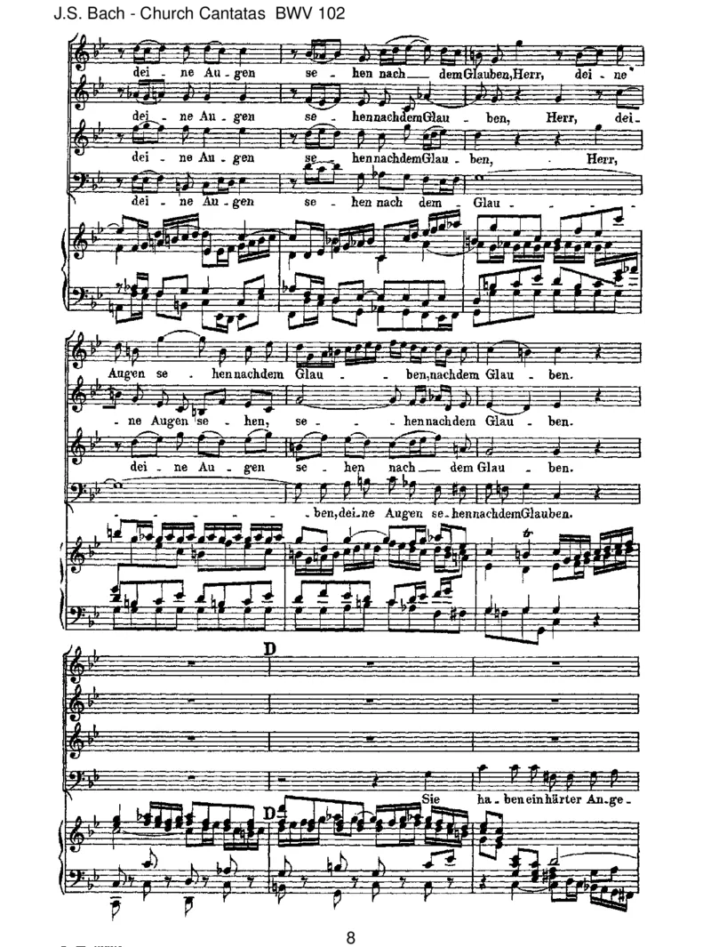 BWV102Herr,deineAugensehennachdemGlauben_一万首著名钢琴曲谱哈农贝多芬合集视频教学电子版高清无水印可打印_1古典钢琴知名音乐家谱_巴赫钢琴谱全集_J.S巴赫作品全集