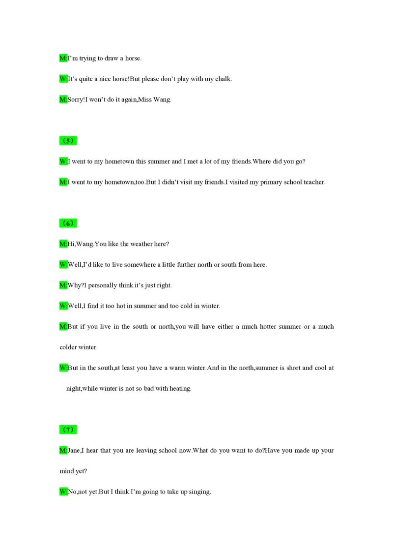 备考2024新高考英语听力(答案+文本)20_2024年5月_01按日期_1号_2024高考英语听力专题（80套模拟训练+历年真题）(附音频）_高考英语听力高分80套模拟训练