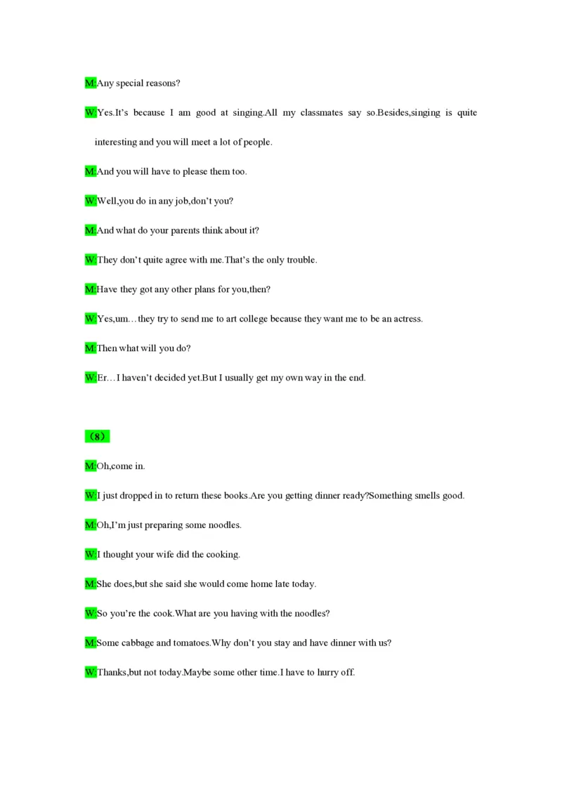 备考2024新高考英语听力(答案+文本)20_2024年5月_01按日期_1号_2024高考英语听力专题（80套模拟训练+历年真题）(附音频）_高考英语听力高分80套模拟训练