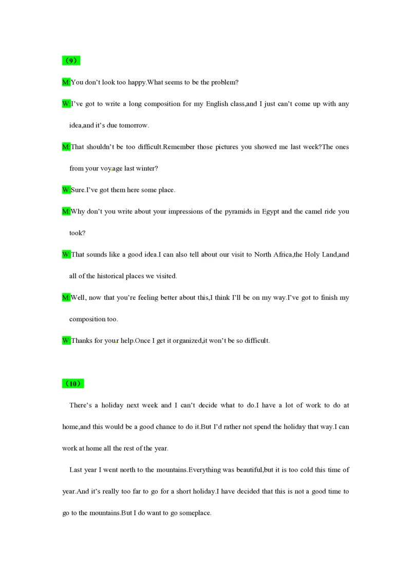 备考2024新高考英语听力(答案+文本)20_2024年5月_01按日期_1号_2024高考英语听力专题（80套模拟训练+历年真题）(附音频）_高考英语听力高分80套模拟训练