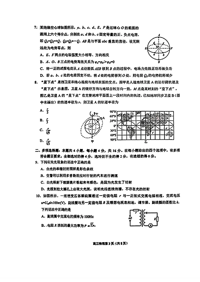 山东省烟台德州东营2024年高考诊断性测试物理(1)_2024年3月_013月合集_2024届山东省&ldquo;烟台一模&rdquo;2024年3月高考诊断性测试