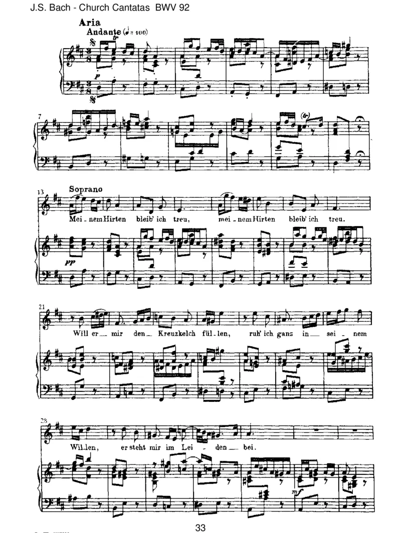 BWV92IchhabinGottesHerzundSinn_一万首著名钢琴曲谱哈农贝多芬合集视频教学电子版高清无水印可打印_1古典钢琴知名音乐家谱_巴赫钢琴谱全集_J.S巴赫作品全集