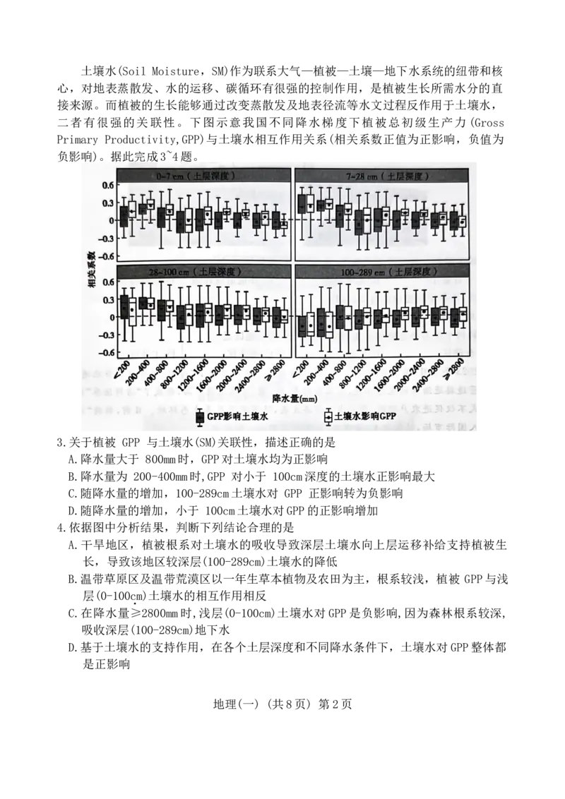 山东省聊城市2024年高考模拟试题（一）地理（有答案）(1)_2024年3月_013月合集_2024届山东省聊城市高考模拟试题（一）
