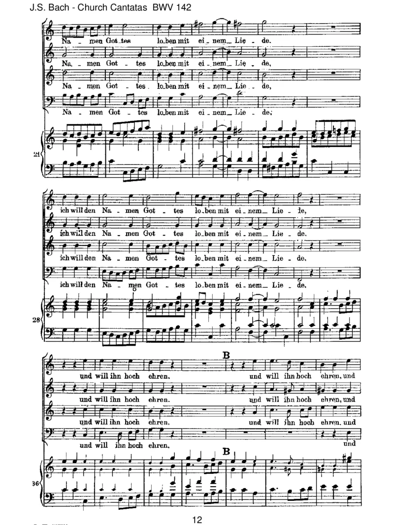 BWV142UnsisteinKindgeboren(Spurious,by_Kuhnau)_一万首著名钢琴曲谱哈农贝多芬合集视频教学电子版高清无水印可打印_1古典钢琴知名音乐家谱_巴赫钢琴谱全集_J.S巴赫作品全集