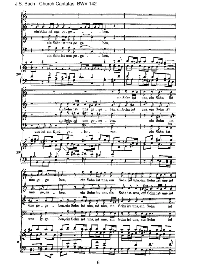 BWV142UnsisteinKindgeboren(Spurious,by_Kuhnau)_一万首著名钢琴曲谱哈农贝多芬合集视频教学电子版高清无水印可打印_1古典钢琴知名音乐家谱_巴赫钢琴谱全集_J.S巴赫作品全集