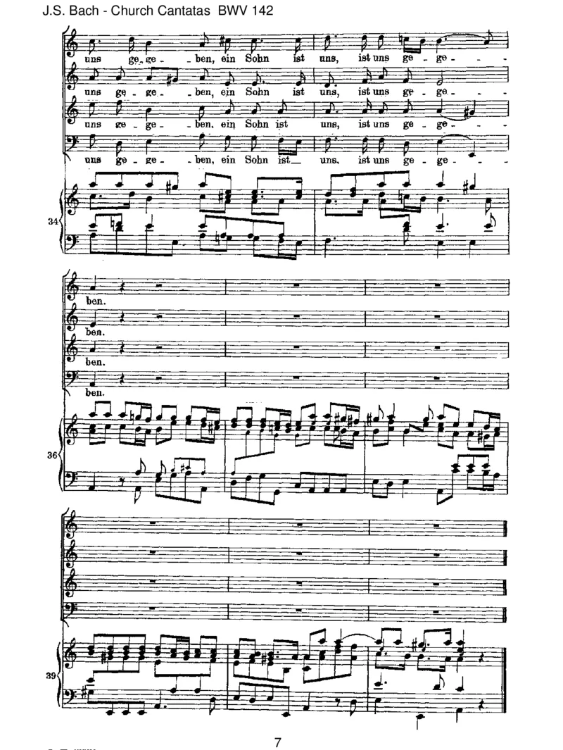 BWV142UnsisteinKindgeboren(Spurious,by_Kuhnau)_一万首著名钢琴曲谱哈农贝多芬合集视频教学电子版高清无水印可打印_1古典钢琴知名音乐家谱_巴赫钢琴谱全集_J.S巴赫作品全集