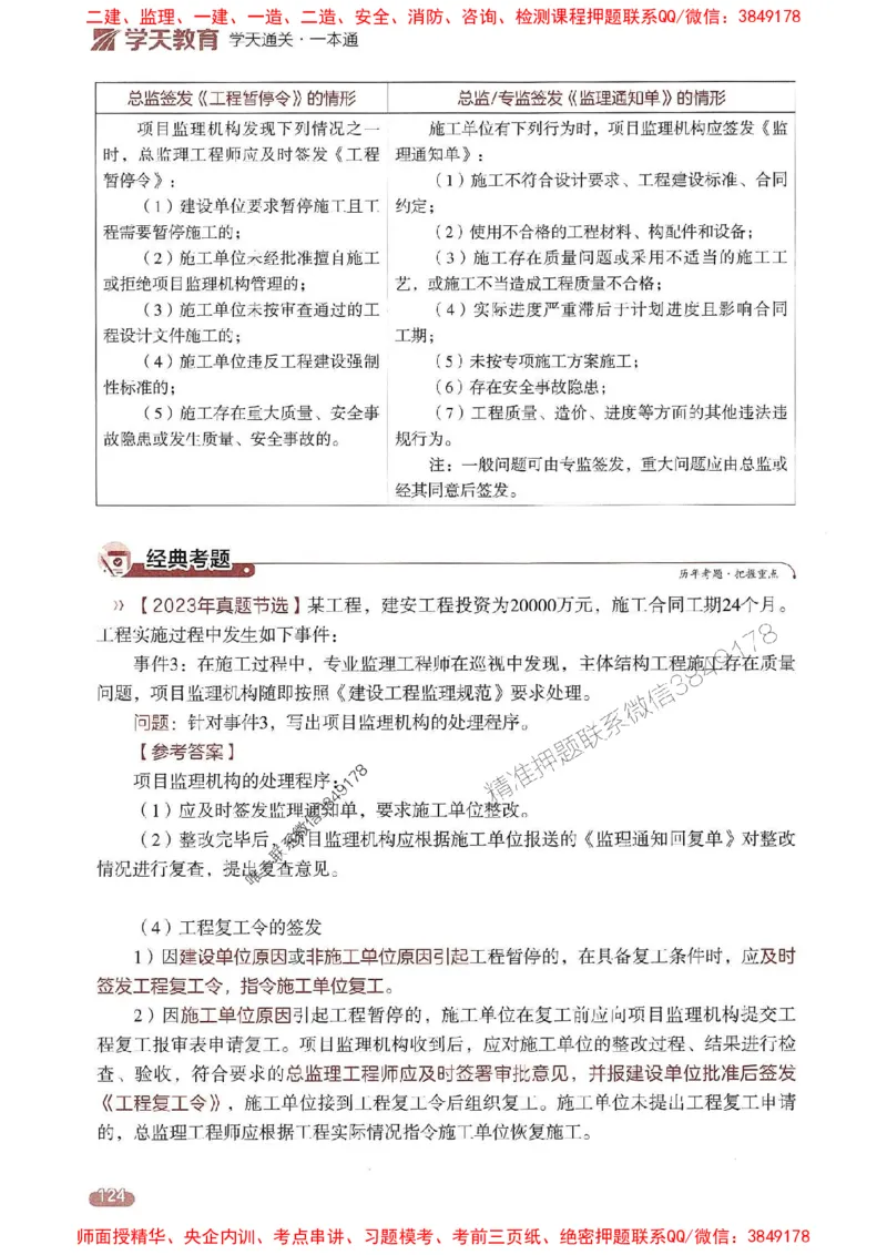 25年监理案例-学天一本通（精讲讲义）推荐_监理工程师_2025监理工程师_2025年监理工程师SVIP_2025年监理土建案例SVIP_01-精华文档✿电子教材✿历年真题