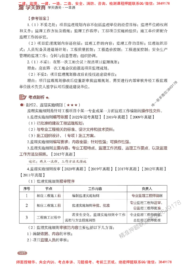 25年监理案例-学天一本通（精讲讲义）推荐_监理工程师_2025监理工程师_2025年监理工程师SVIP_2025年监理土建案例SVIP_01-精华文档✿电子教材✿历年真题