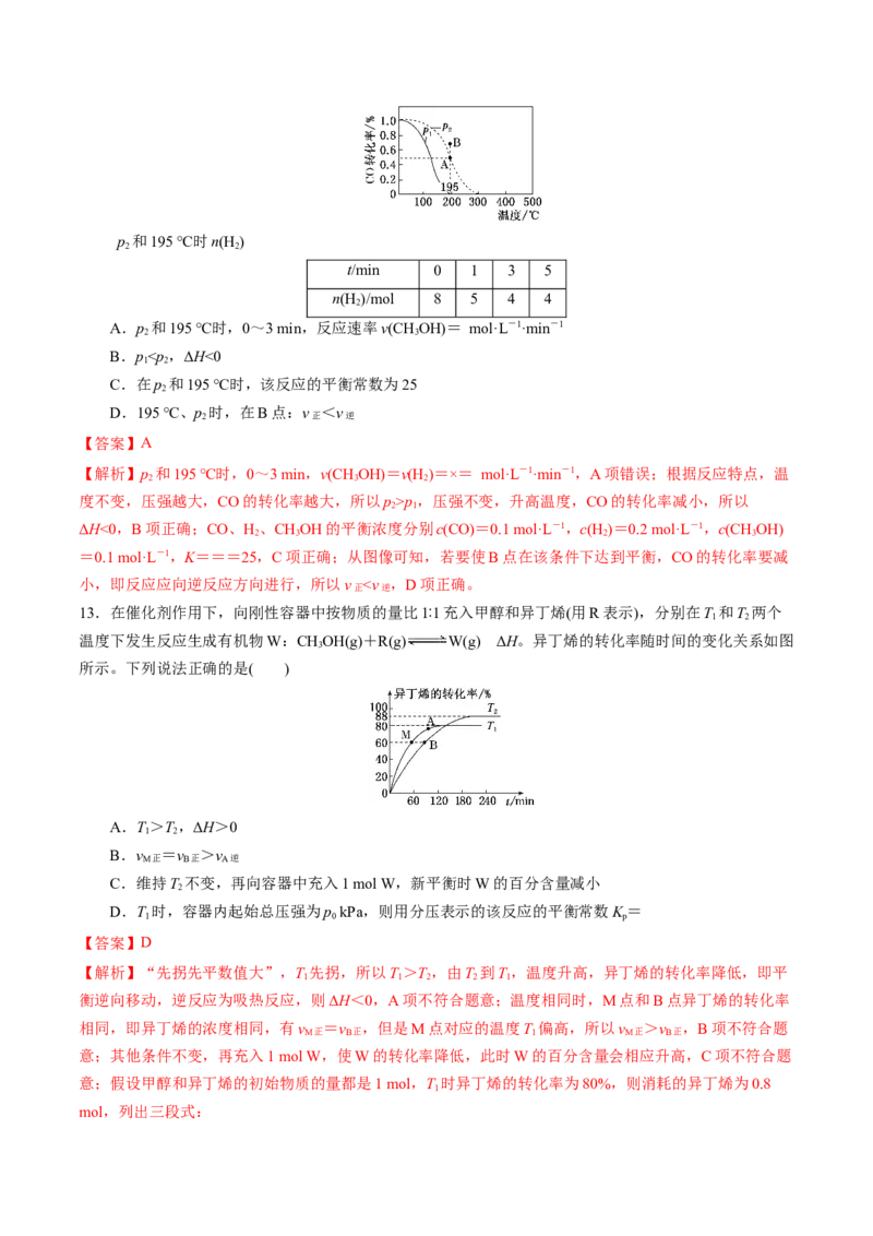 第二单元化学反应速率与化学平衡-冲刺期末高二化学期末单元复习测试（人教版2019选择性必修1）（解析版）_E015高中全科试卷_化学试题_选修1_3.新版人教版高中化学试卷选择性必修1
