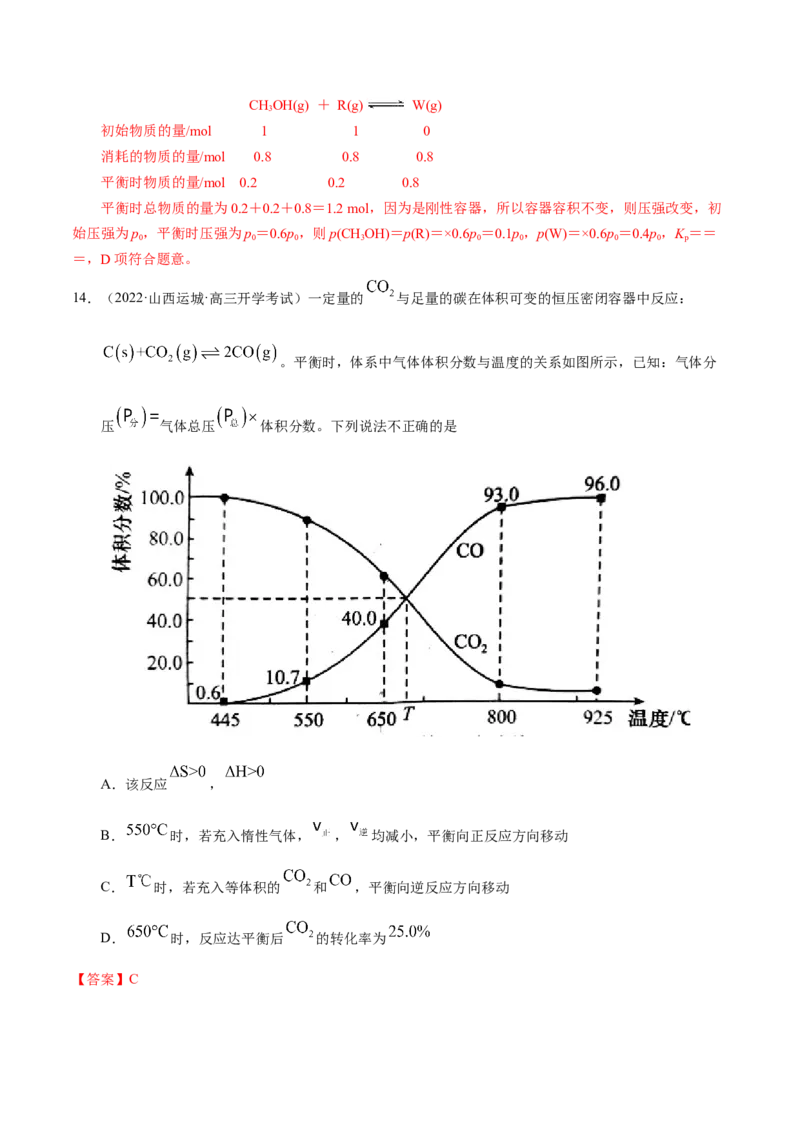 第二单元化学反应速率与化学平衡-冲刺期末高二化学期末单元复习测试（人教版2019选择性必修1）（解析版）_E015高中全科试卷_化学试题_选修1_3.新版人教版高中化学试卷选择性必修1