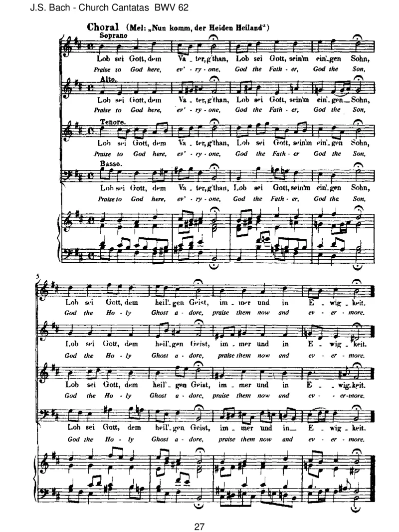 BWV62Nunkomm,derHeidenHeiland_一万首著名钢琴曲谱哈农贝多芬合集视频教学电子版高清无水印可打印_1古典钢琴知名音乐家谱_巴赫钢琴谱全集_J.S巴赫作品全集_JohannSebastianBach(1685-1750)巴赫