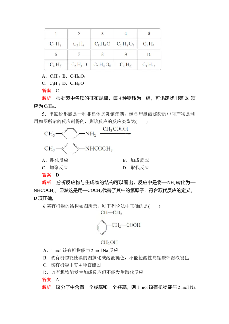 第七章　单元过关检测_E015高中全科试卷_化学试题_必修2_2.新版人教版高中化学试卷必修二_2.同步练习_5.同步测试（第五套）_第七章有机化合物本章复习提纲+单元过关检测（含解析）