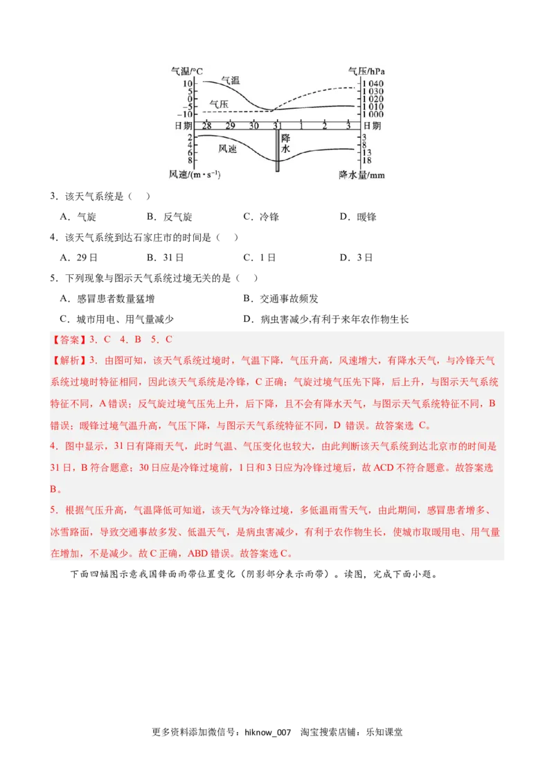 第三章大气的运动（A卷&bull;单元考点）-2022-2023学年高二地理上学期同步单元卷（人教版2019选择性必修1）（解析版）_E015高中全科试卷_地理试题_选修1_1.单元测试