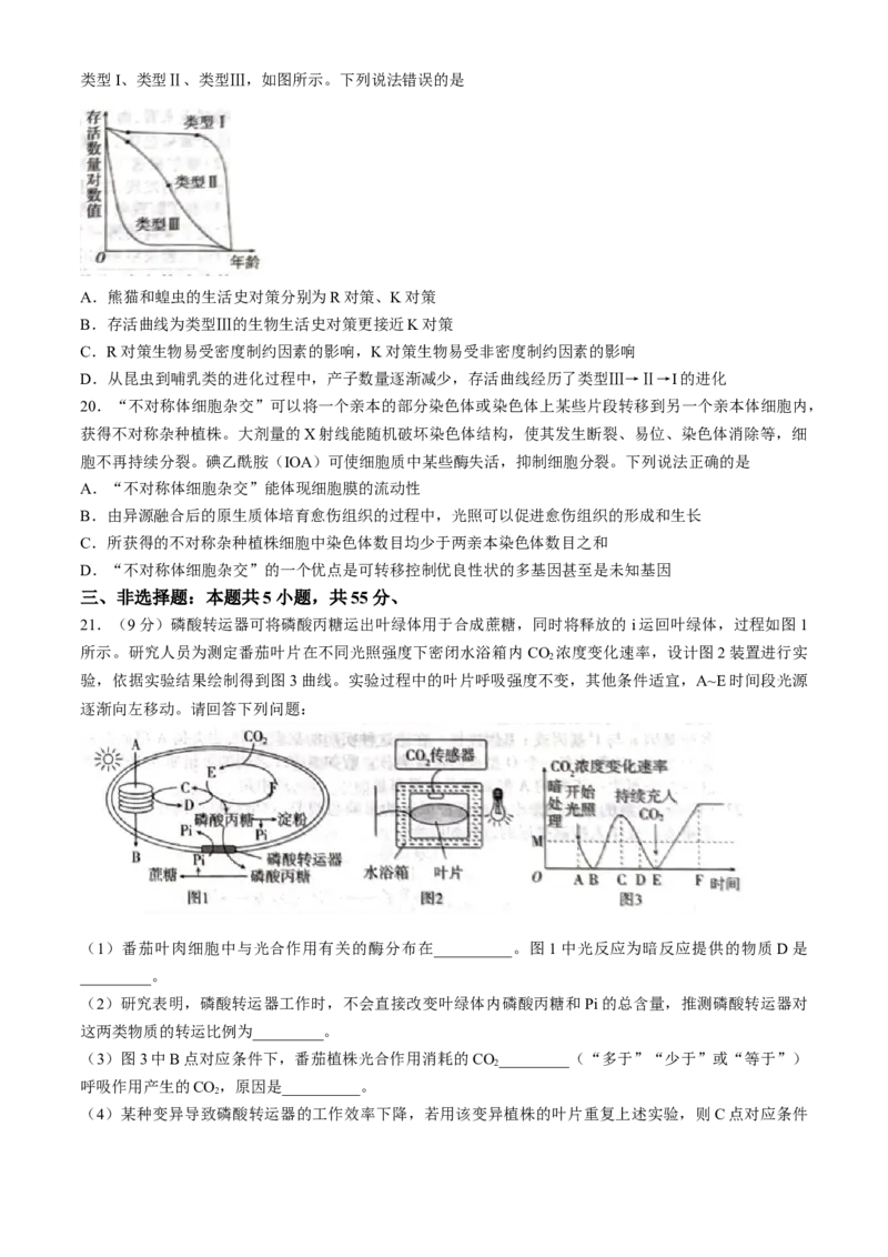 山东省新高考联合质量测评2023-2024学年高三下学期3月联考生物试题(1)_2024年4月_024月合集_2024届山东省新高考联合质量测评高三3月联考