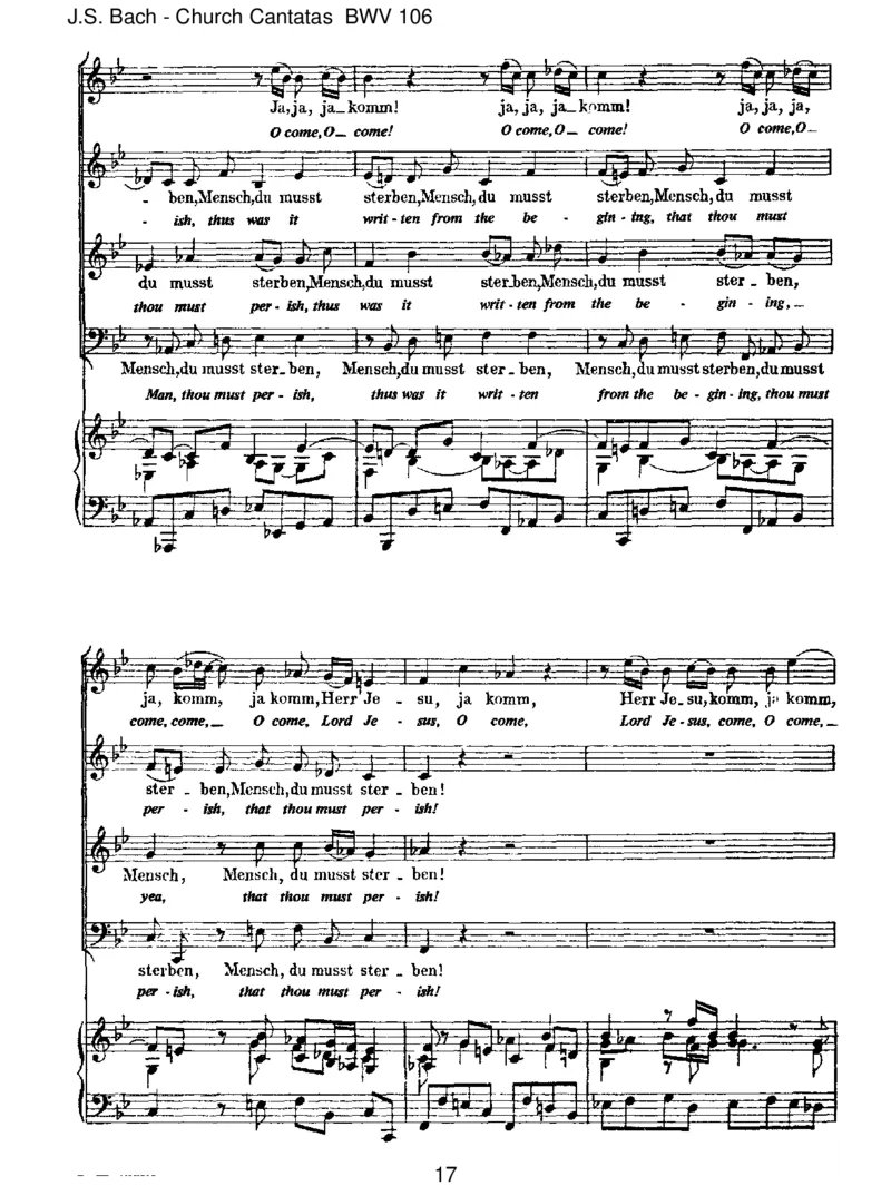 BWV106GottesZeitistdieallerbesteZeit_一万首著名钢琴曲谱哈农贝多芬合集视频教学电子版高清无水印可打印_1古典钢琴知名音乐家谱_巴赫钢琴谱全集_J.S巴赫作品全集