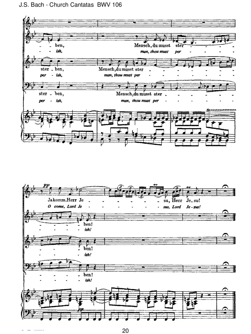 BWV106GottesZeitistdieallerbesteZeit_一万首著名钢琴曲谱哈农贝多芬合集视频教学电子版高清无水印可打印_1古典钢琴知名音乐家谱_巴赫钢琴谱全集_J.S巴赫作品全集