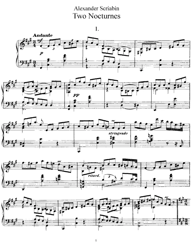 2Nocturnes,Op5_一万首著名钢琴曲谱哈农贝多芬合集视频教学电子版高清无水印可打印_1古典钢琴知名音乐家谱_斯克里亚宾钢琴谱全集_其他