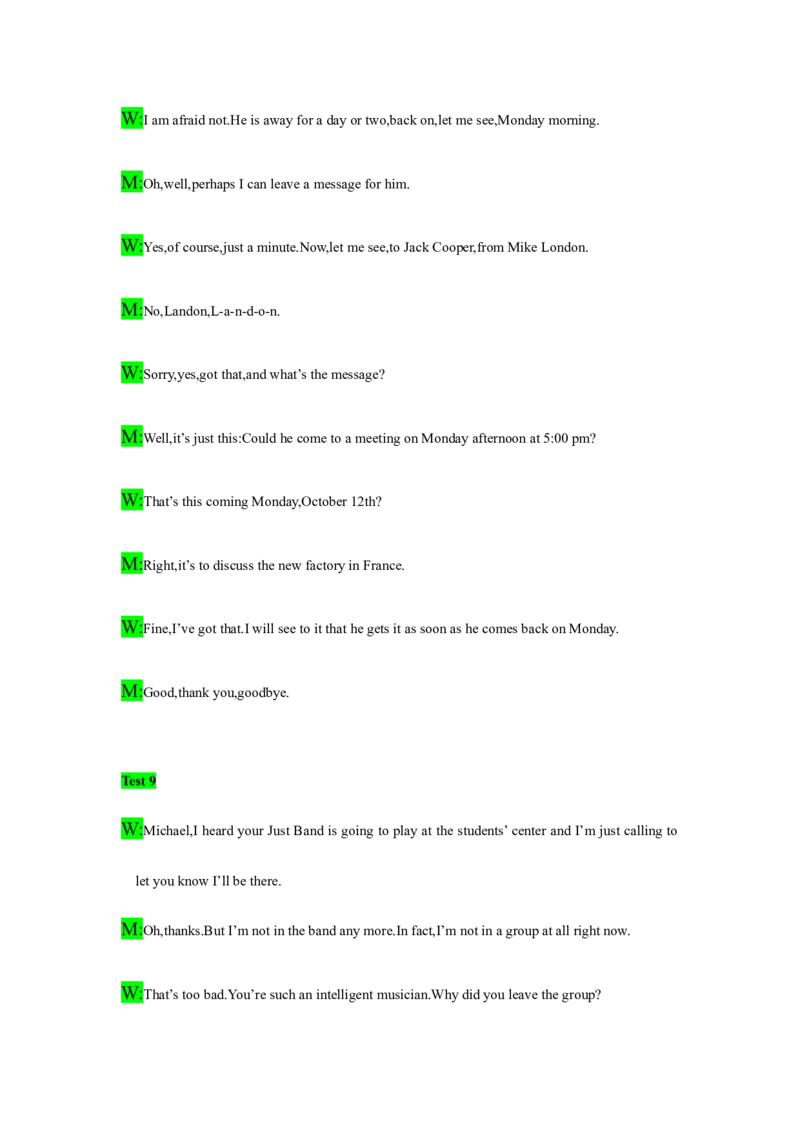 备考2024新高考英语听力(答案+文本)07_2024年5月_01按日期_1号_2024高考英语听力专题（80套模拟训练+历年真题）(附音频）_高考英语听力高分80套模拟训练_354