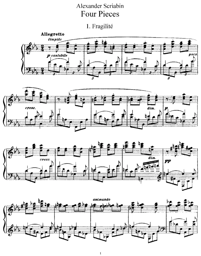 4Pieces,Op51_一万首著名钢琴曲谱哈农贝多芬合集视频教学电子版高清无水印可打印_1古典钢琴知名音乐家谱_斯克里亚宾钢琴谱全集_pieces