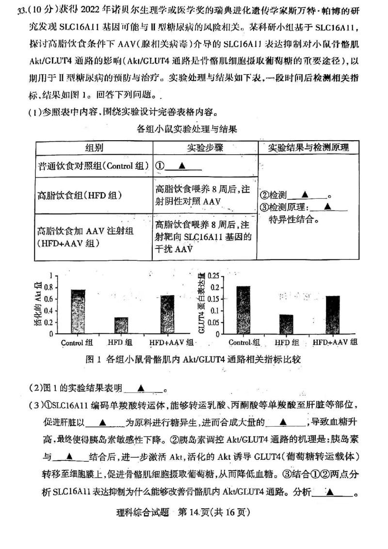 山西省阳泉市2024届高三下学期第三次模拟测试理科综合试题_2024年5月_01按日期_21号_2024届山西省阳泉市高三下学期第三次模拟测试
