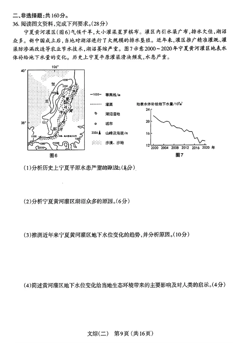 太原二模文综试题_2024年4月_01按日期_30号_2024届山西省太原市高三年级模拟考试(二)_2024届山西省太原市高三下学期第二次模拟考试文综