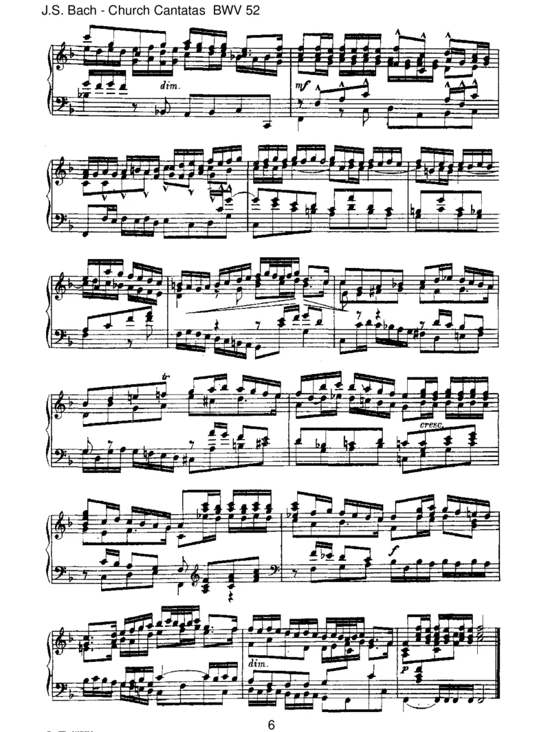 BWV52FalscheWelt,dirtrauichnicht_一万首著名钢琴曲谱哈农贝多芬合集视频教学电子版高清无水印可打印_1古典钢琴知名音乐家谱_巴赫钢琴谱全集_J.S巴赫作品全集