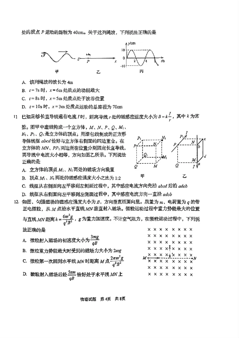 山东省青岛市2024届高三年级第三次适应性检测考试(青岛三模)物理试题卷+答案_2024年5月_01按日期_30号_2024届山东省青岛市高三第三次适应性检测考试