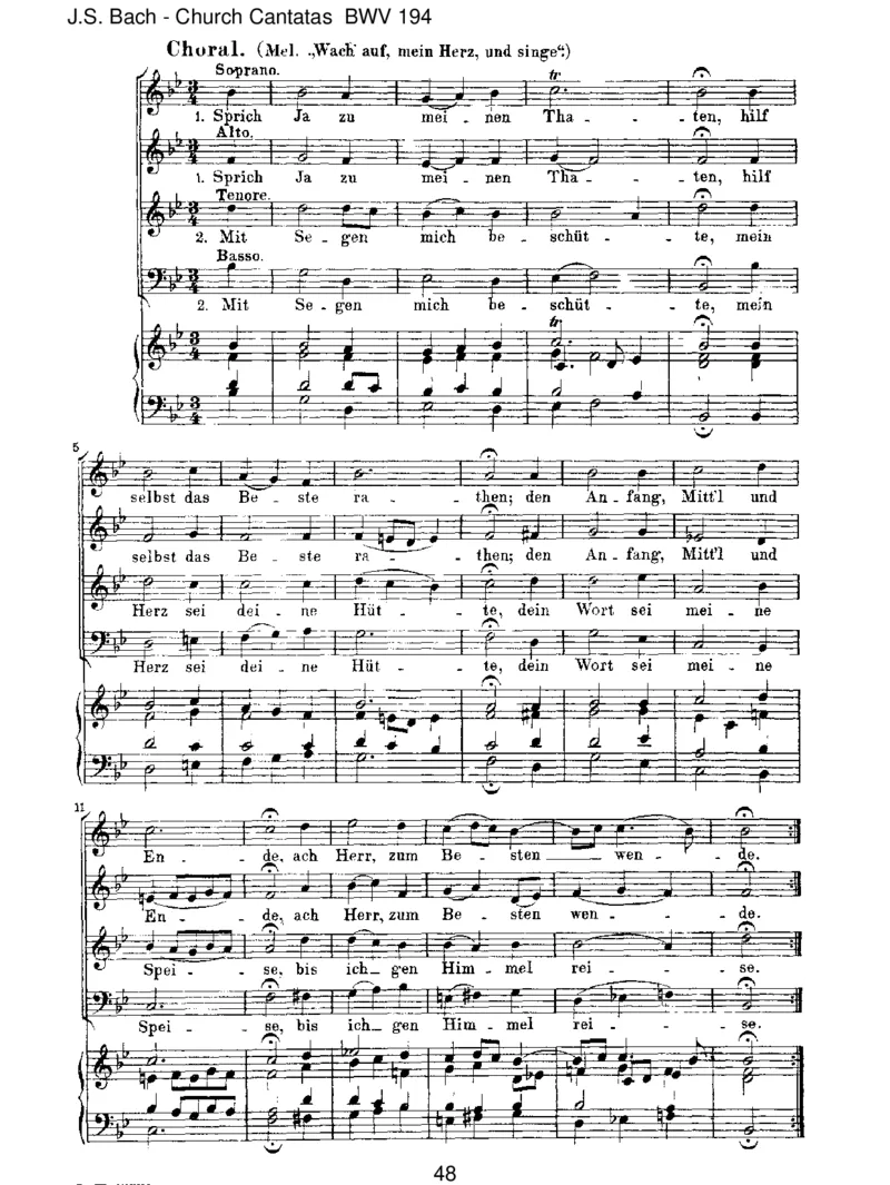 BWV194H_chsterw&uuml;nschtesFreudenfest_一万首著名钢琴曲谱哈农贝多芬合集视频教学电子版高清无水印可打印_1古典钢琴知名音乐家谱_巴赫钢琴谱全集_J.S巴赫作品全集