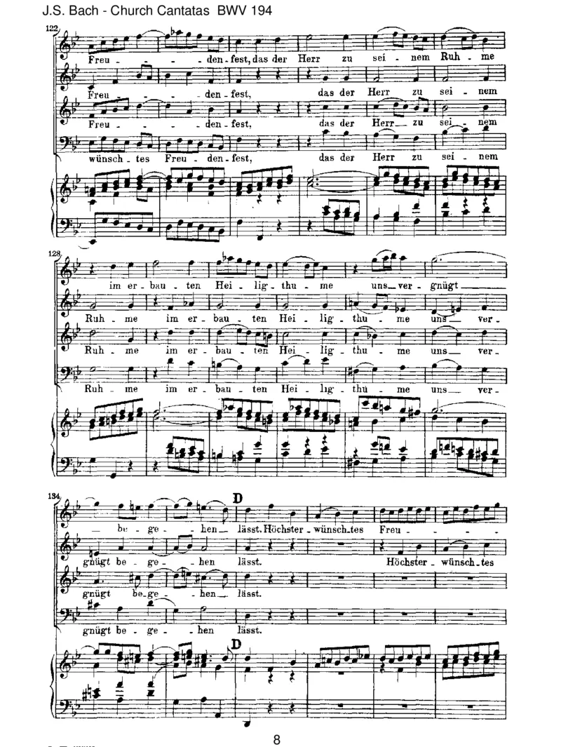 BWV194H_chsterw&uuml;nschtesFreudenfest_一万首著名钢琴曲谱哈农贝多芬合集视频教学电子版高清无水印可打印_1古典钢琴知名音乐家谱_巴赫钢琴谱全集_J.S巴赫作品全集