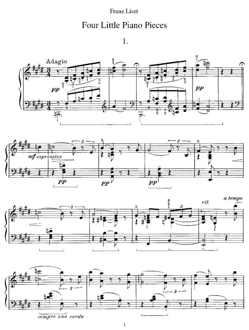 4LittlePianoPieces_一万首著名钢琴曲谱哈农贝多芬合集视频教学电子版高清无水印可打印_1古典钢琴知名音乐家谱_李斯特钢琴谱全集_其他作品