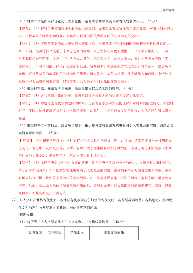 第一单元综合测试卷（解析版）_E015高中全科试卷_历史试题_必修下_2.同步练习_同步练习第一套_第一单元综合测试卷