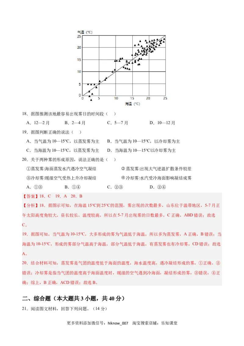 第四章水的运动（B卷&bull;综合测试）-2022-2023学年高二地理上学期同步单元卷（人教版2019选择性必修1）（解析版）_E015高中全科试卷_地理试题_选修1_1.单元测试