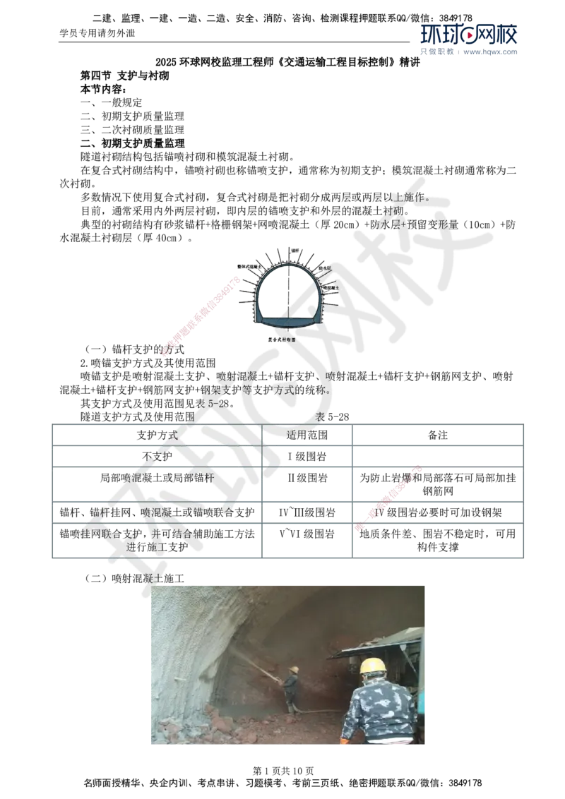 39.专业知识：第五章第四节支护与衬砌_监理工程师_2025监理工程师_2025年监理工程师SVIP_2025年监理交通控制SVIP_02-基础精讲✿高端面授✿深度强化