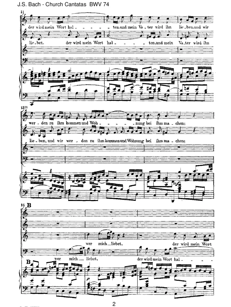 BWV74Wermichliebet,derwirdmeinWorthalten_一万首著名钢琴曲谱哈农贝多芬合集视频教学电子版高清无水印可打印_1古典钢琴知名音乐家谱_巴赫钢琴谱全集_J.S巴赫作品全集
