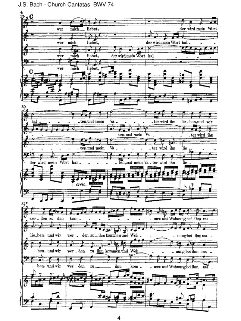 BWV74Wermichliebet,derwirdmeinWorthalten_一万首著名钢琴曲谱哈农贝多芬合集视频教学电子版高清无水印可打印_1古典钢琴知名音乐家谱_巴赫钢琴谱全集_J.S巴赫作品全集
